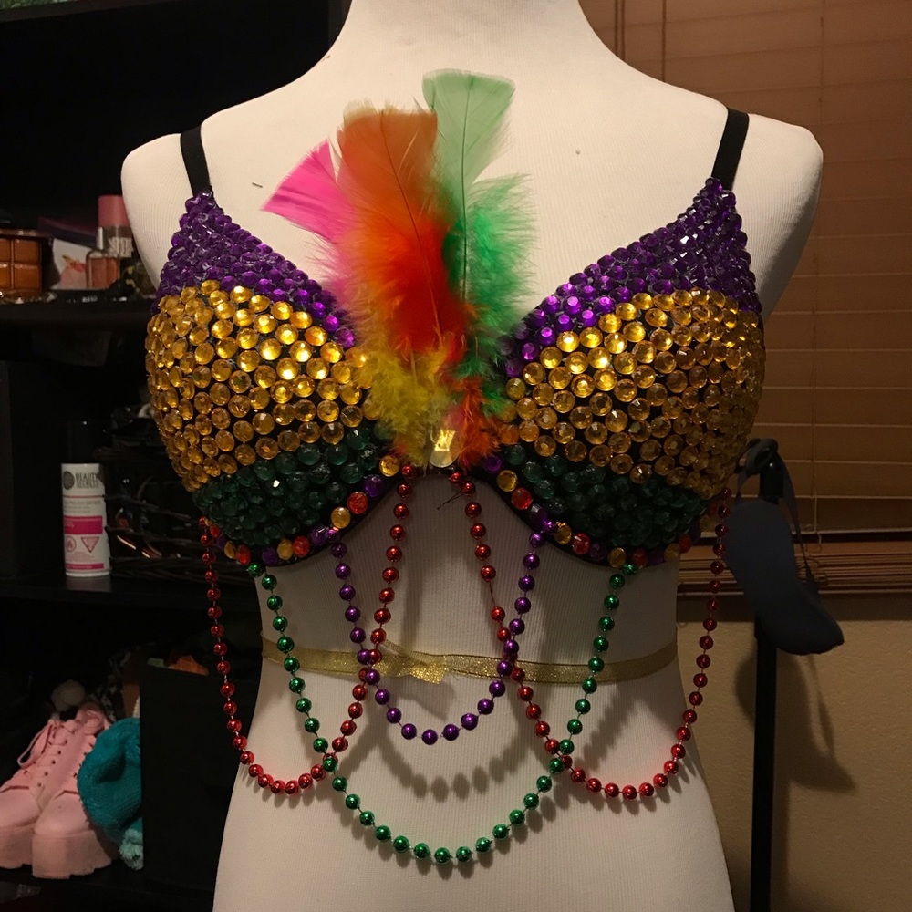 Handmade EDM Mardi Gras Bra